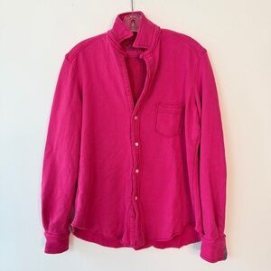 FRANK & EILEEN NWOT Rare Color Preppy Fuchsia Eileen Fleece Button Up Shirt XS